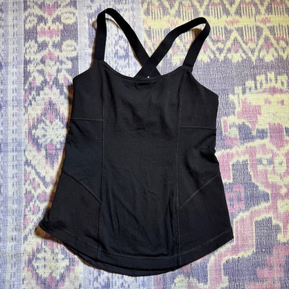Lululemon Work It Out Tank Top Yoga Shelf Bra Stretch Sleeveless In Black - Picture 9 of 16
